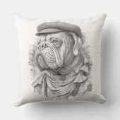 Antique Marble Bulldog Minister Guest Towel クッション (裏面)