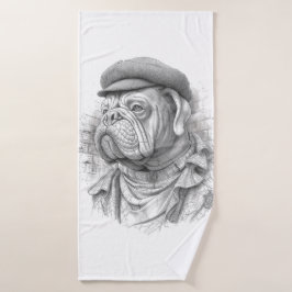 Antique Marble Bulldog Minister Guest Towel バスタオル