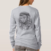 Antique Marble Bulldog Minister Statue in Flat Cap Tシャツ (裏面)