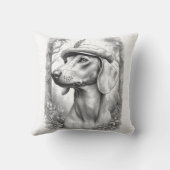 Antique Marble Dachshund Statue Decor Pillow クッション (裏面)