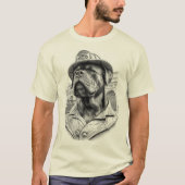 Antique Marble Fireman Rottweiler Tシャツ (正面)
