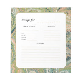 Antique Marbled Paper Recipe Notepad ノートパッド