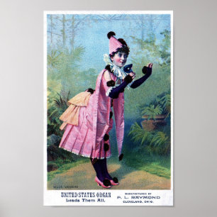 Antique Masquerade Girl ポスター