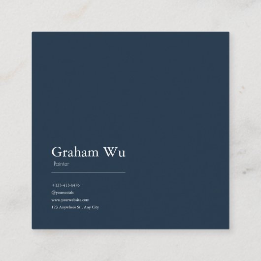 Antique Mirror Floral Open Book Dark Academia スクエア名刺 (裏面)