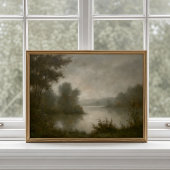Antique Misty Lake Dawn Wall Poster ポスター