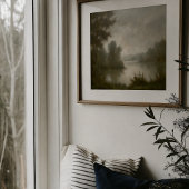 Antique Misty Lake Dawn Wall Poster ポスター