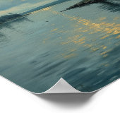 Antique Moody Lake Landscape Wall Art ポスター (角)