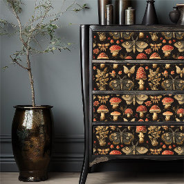 Antique Moth Botanical Curio Vintage Mushroom 薄葉紙