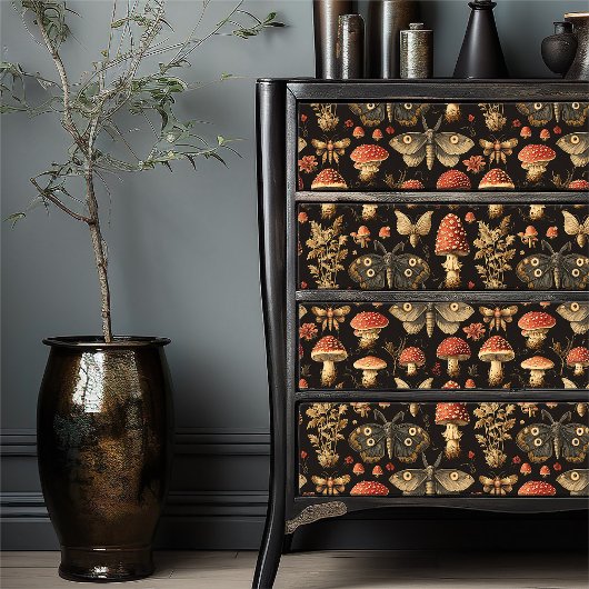 Antique Moth Botanical Curio Vintage Mushroom 薄葉紙