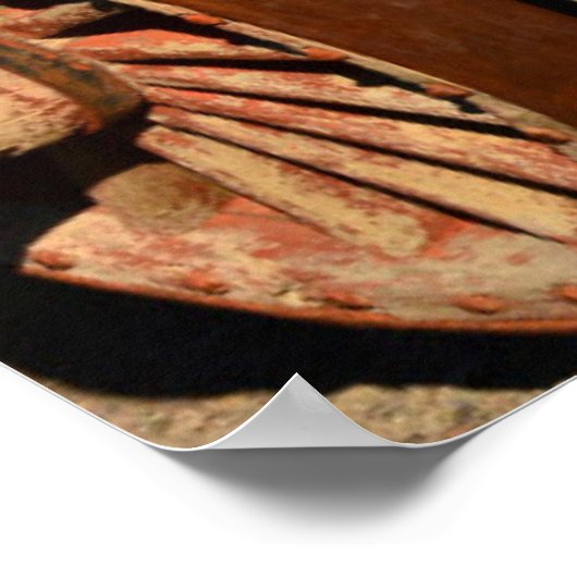 Antique mule train wagon ポスター (角)