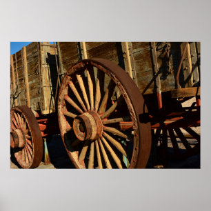 Antique mule train wagon ポスター