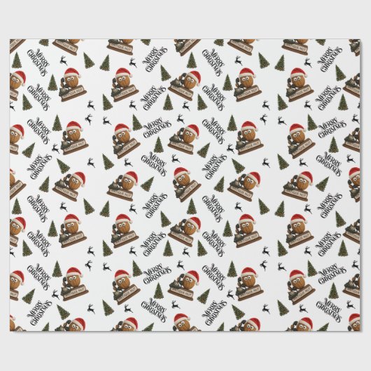 Antique Nut Christmas Wrapping Paper ラッピングペーパー (フラット)