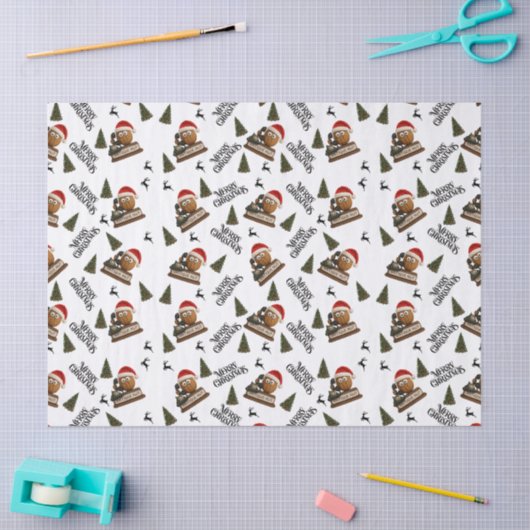 Antique Nut Christmas Wrapping Paper 薄葉紙 (クラフト)