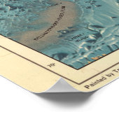 Antique Ocean Relief World Map: Yellow Continents  ポスター (角)