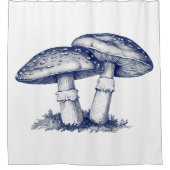 Antique of mushroom drawing シャワーカーテン (正面)