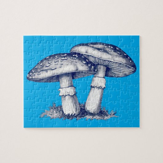 Antique of mushroom drawing ジグソーパズル (横)