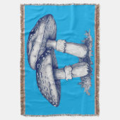 Antique of mushroom drawing スローブランケット (正面縦)