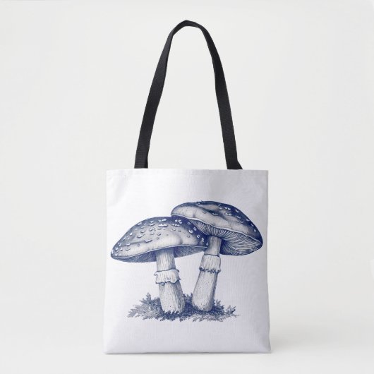 Antique of mushroom drawing トートバッグ (正面)
