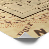 Antique Old General France Map & Ship ポスター (角)