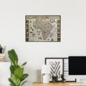 Antique Old World Map of Africa, c. 1635 ポスター (ホームオフィス)