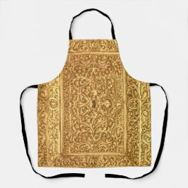 Antique Ornamental Golden Floral Pattern エプロン