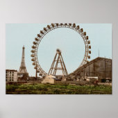 Antique Paris Ferris Wheel ポスター (正面)