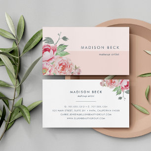 Antique Peony Blush Pink Colorblock 名刺