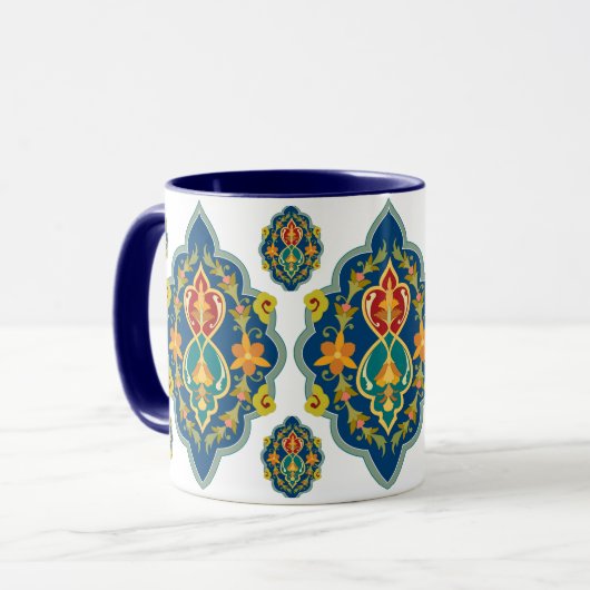 Antique Persian Pattern Look Seven-Tone Coffee Mug マグカップ (正面左)