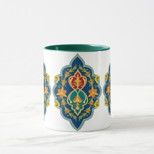 Antique Persian Turkish Pattern 7-Tone  V2 Coffee  マグカップ (中央)