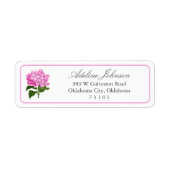 Antique Pink Hydrangea Return Address Label ラベル (正面)