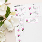 Antique Pink Hydrangea Return Address Label ラベル