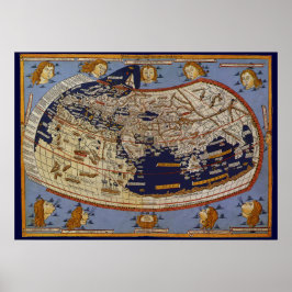 Antique Ptolemaic World Map, Johannes of Arnsheim ポスター