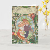 Antique Quirky Valentine, Victorian Era, 1874 カード (黄色い花)