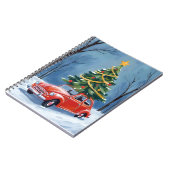 Antique Red Car Christmas Tree ノートブック (左側)