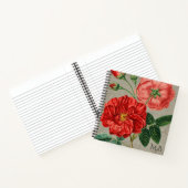 Antique Red Rose Art on Grey Monogram ノートブック (内部)