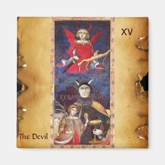 ANTIQUE RENAISSANCE TAROTS 15 /THE DEVIL マグネット (正面)