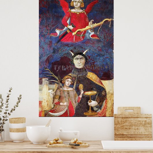 ANTIQUE RENAISSANCE TAROTS 15 / THE DEVIL POSTER ポスター (キッチン)