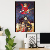 ANTIQUE RENAISSANCE TAROTS 15 / THE DEVIL POSTER ポスター (ホームオフィス)
