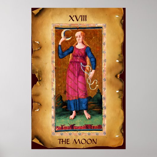 ANTIQUE RENAISSANCE TAROTS 18 / THE MOON ポスター (正面)