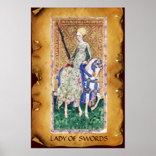 ANTIQUE RENAISSANCE TAROTS /LADY OF SWORDS ポスター