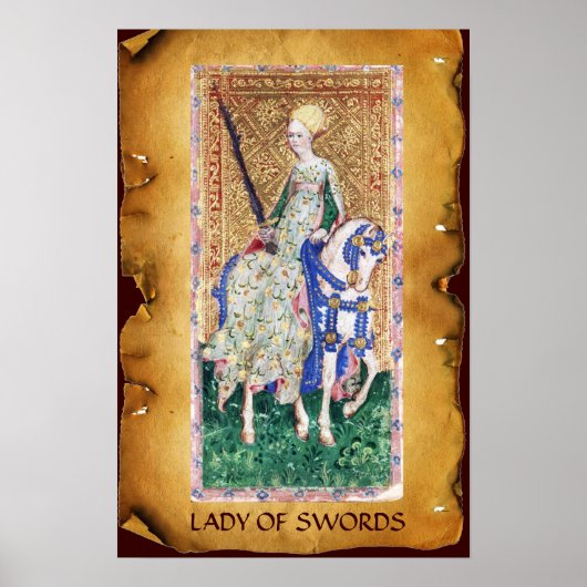 ANTIQUE RENAISSANCE TAROTS /LADY OF SWORDS ポスター (正面)
