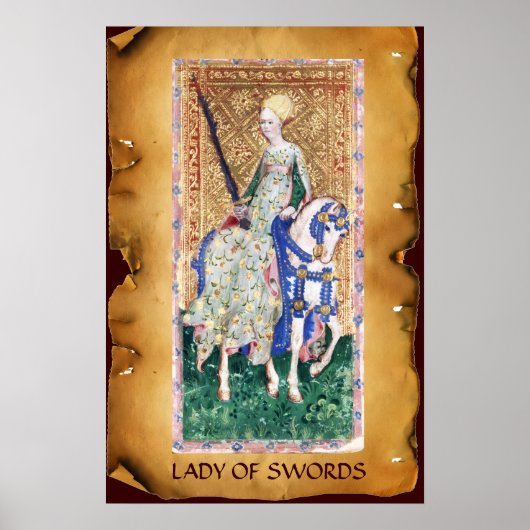 ANTIQUE RENAISSANCE TAROTS /LADY OF SWORDS ポスター (正面)