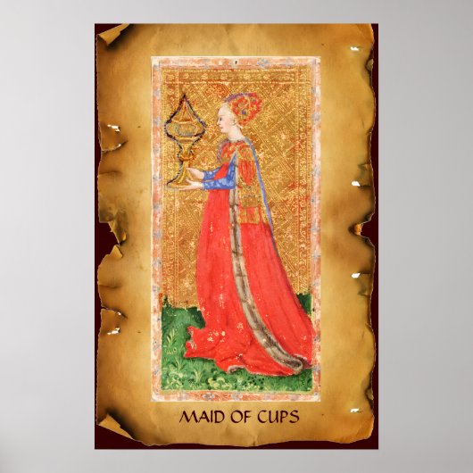 ANTIQUE RENAISSANCE TAROTS  / MAID OF CUPS ポスター (正面)