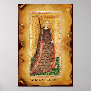 ANTIQUE RENAISSANCE TAROTS / MAID OF SWORDS ポスター