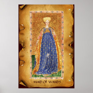 ANTIQUE RENAISSANCE TAROTS  / MAID OF WANDS ポスター