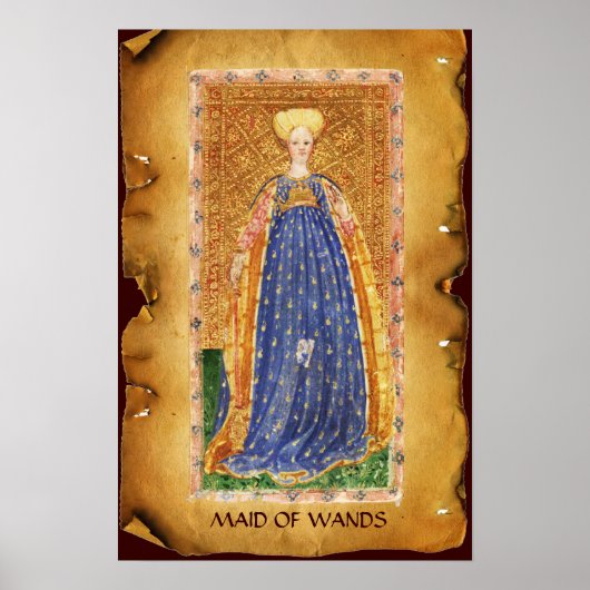 ANTIQUE RENAISSANCE TAROTS / MAID OF WANDS ポスター (正面)