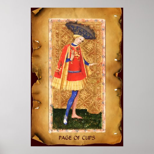 ANTIQUE RENAISSANCE TAROTS  / PAGE OF CUPS ポスター (正面)