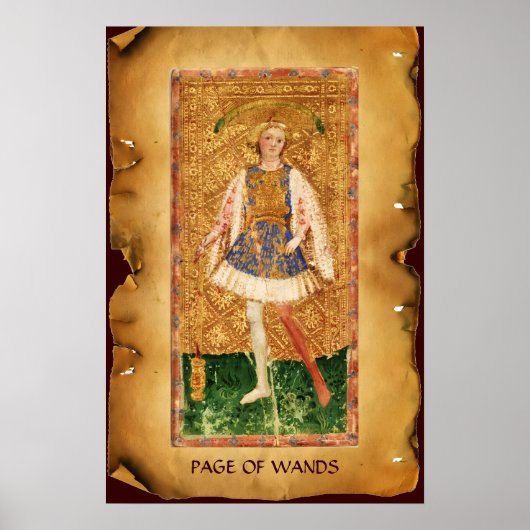 ANTIQUE RENAISSANCE TAROTS / PAGE OF WANDS ポスター (正面)