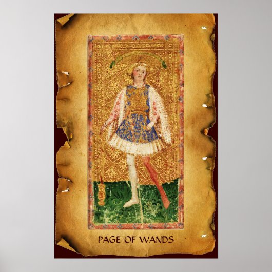 ANTIQUE RENAISSANCE TAROTS  / PAGE OF WANDS ポスター (正面)