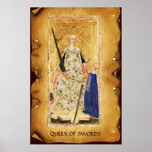 ANTIQUE RENAISSANCE TAROTS / QUEEN OF SWORDS ポスター